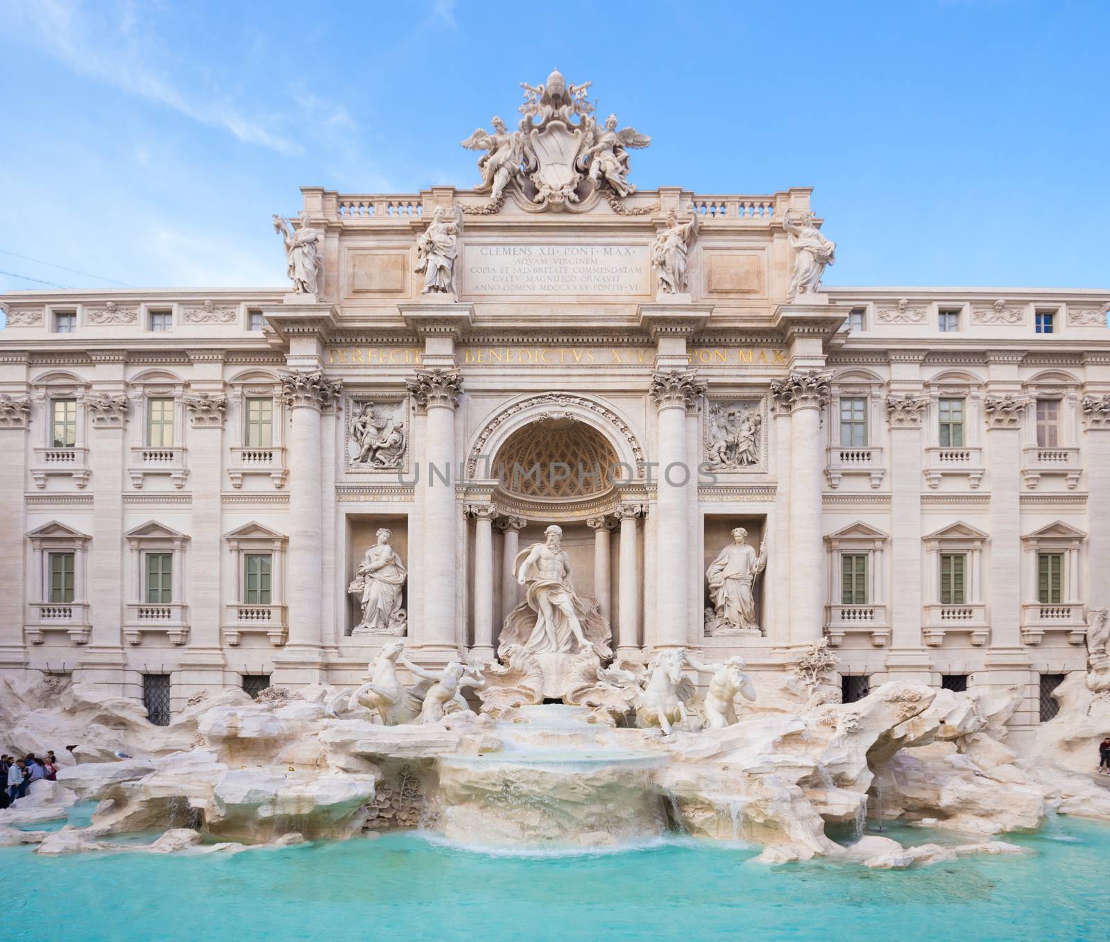 Trevi Fountain, largest Baroque fountain in the city and one of the most famous fountains in the world located in Rome, Italy.