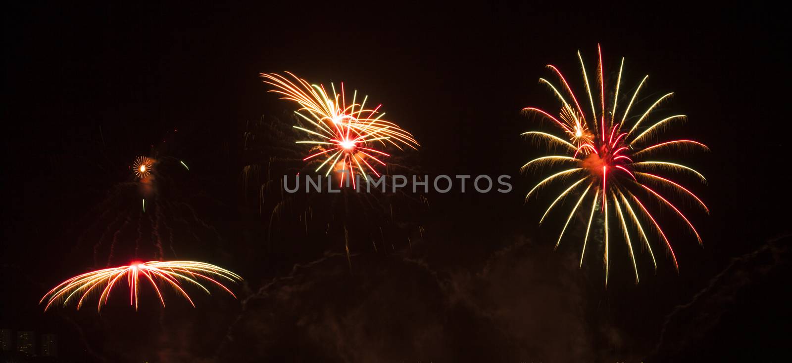 Fireworks at New Year and copy space by jee1999