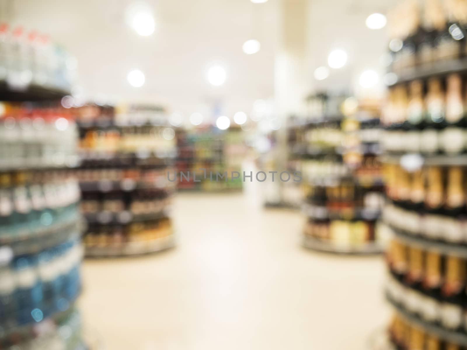 Abstract blurred supermarket for background, urban lifestyle concept