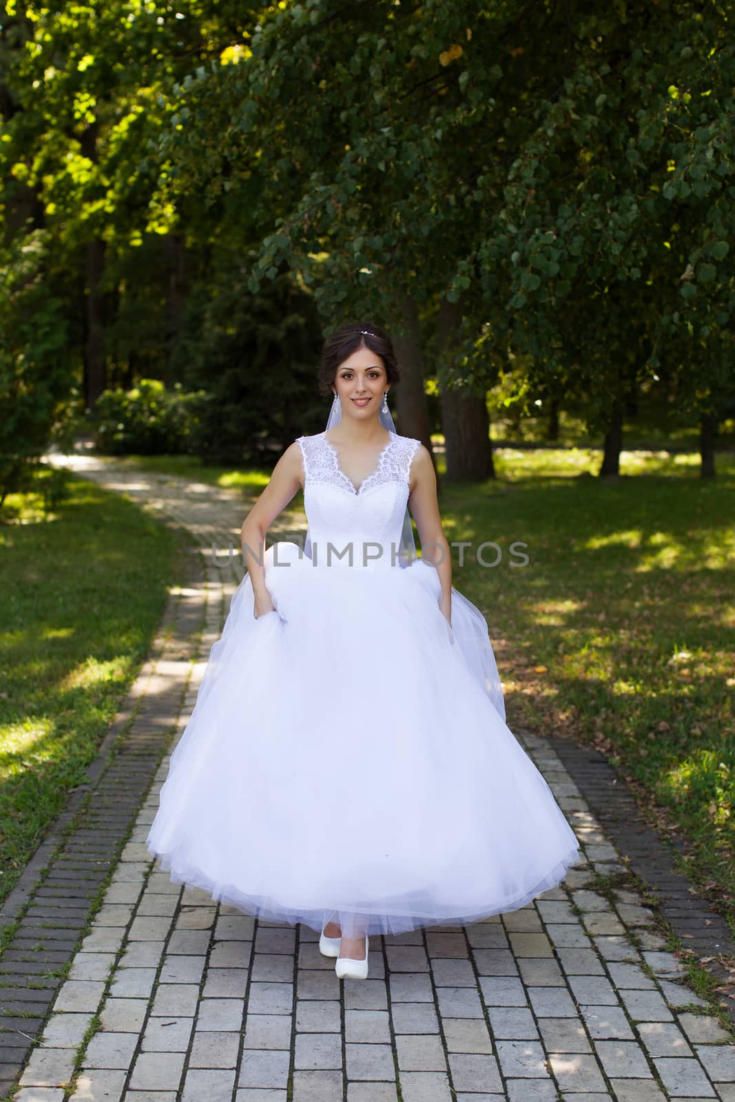 Portrait of the bride with big beautiful eyes