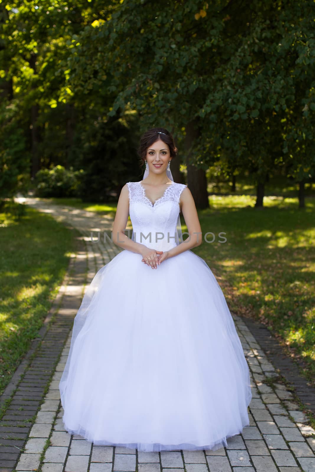 Portrait of the bride with big beautiful eyes