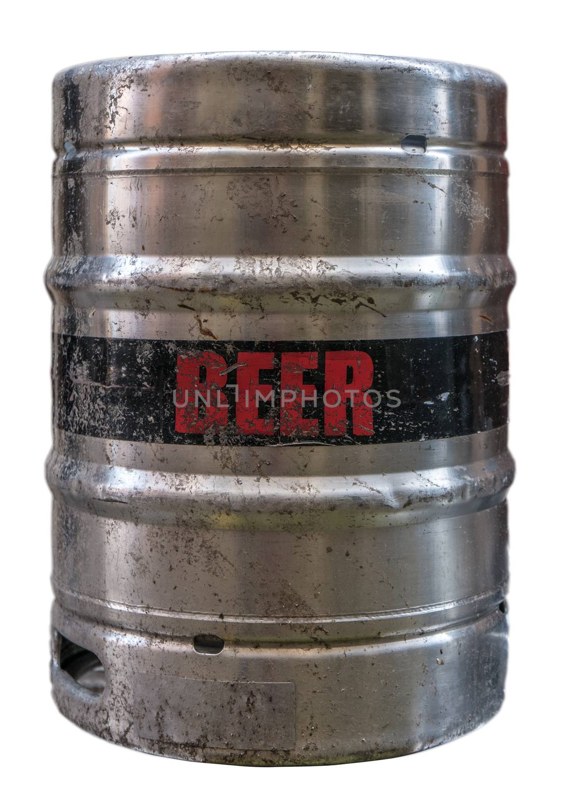 Isolated Grungy Metal Beer Keg Or Cask Or Barrel