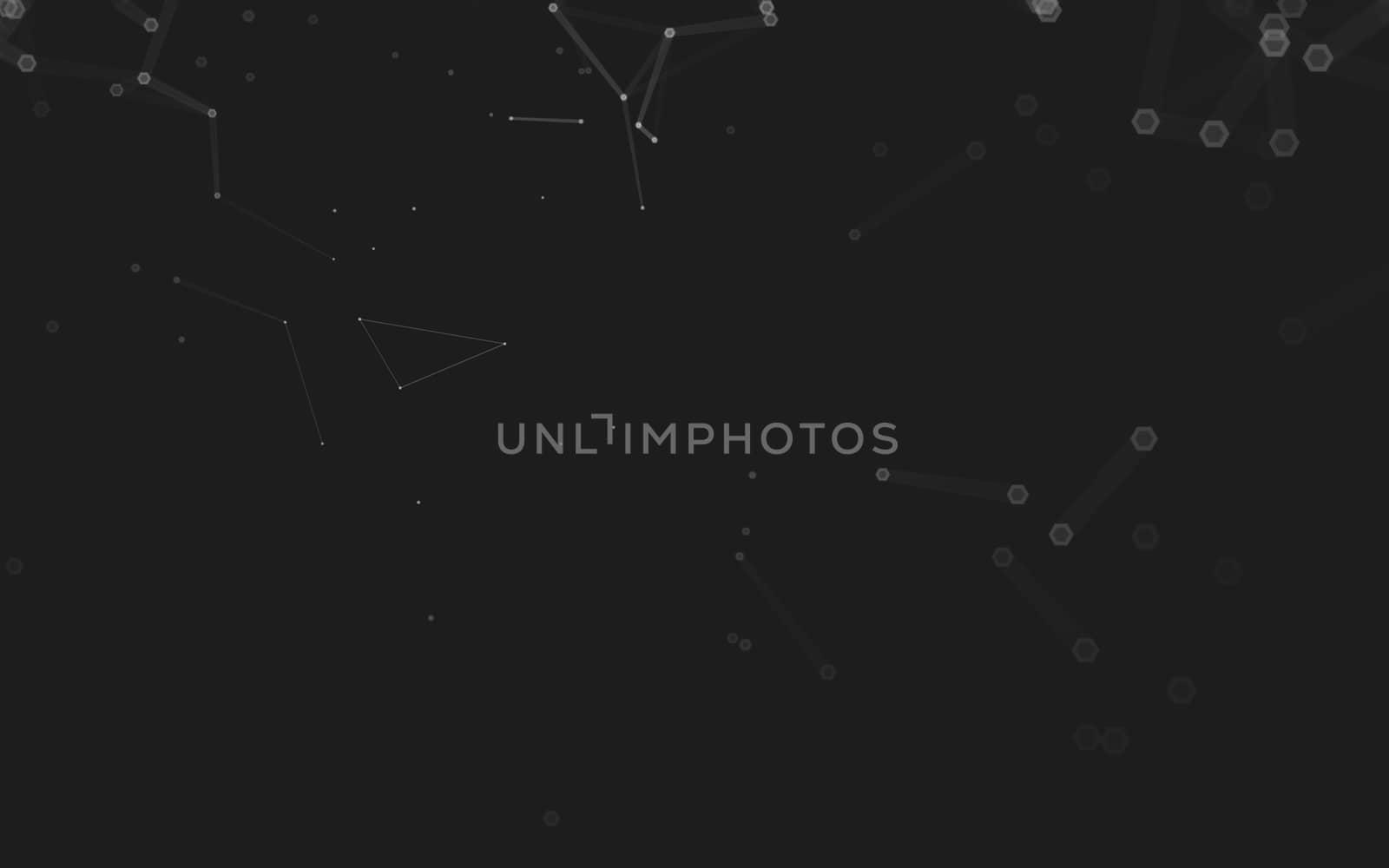 Abstract polygonal space low poly dark background with connecting dots and lines. Connection structure. 3d rendering