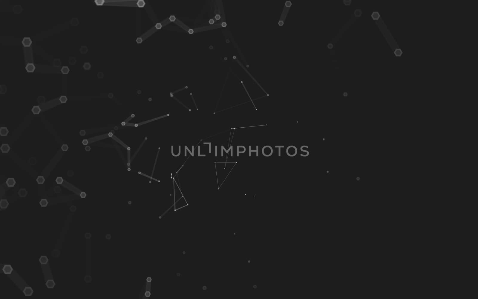 Abstract polygonal space low poly dark background with connecting dots and lines. Connection structure. 3d rendering