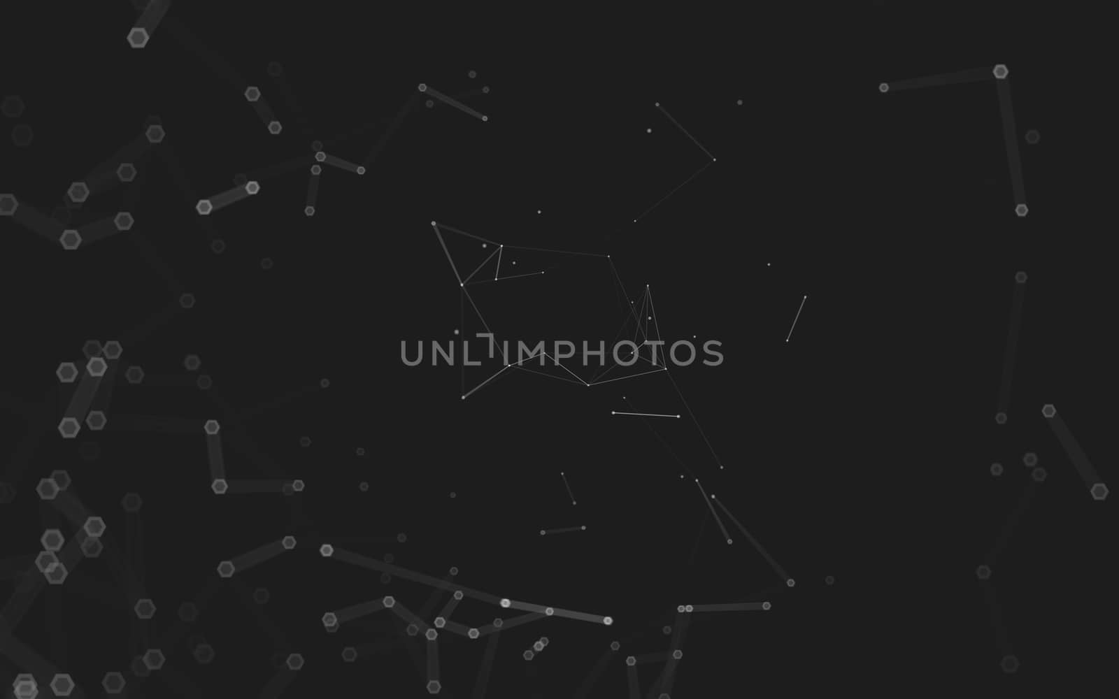 Abstract polygonal space low poly dark background, 3d rendering by teerawit