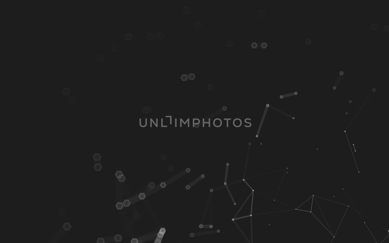 Abstract polygonal space low poly dark background, 3d rendering by teerawit