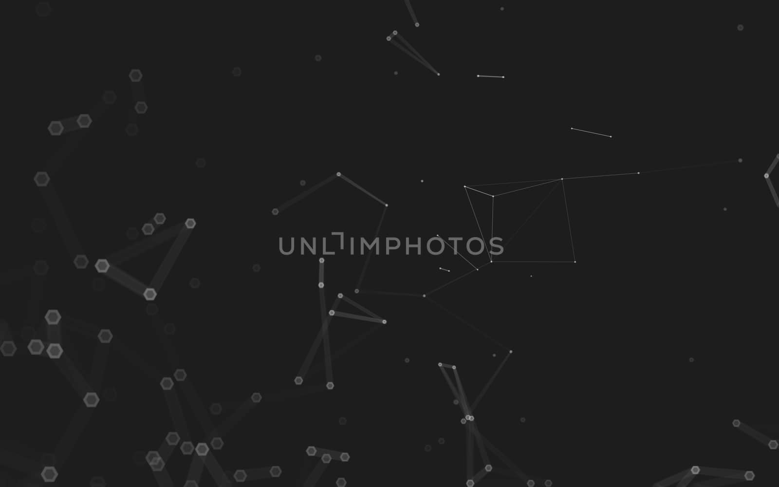 Abstract polygonal space low poly dark background with connecting dots and lines. Connection structure. 3d rendering