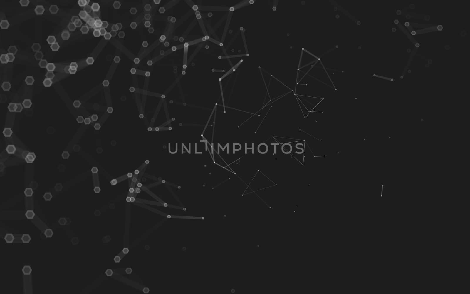 Abstract polygonal space low poly dark background, 3d rendering by teerawit