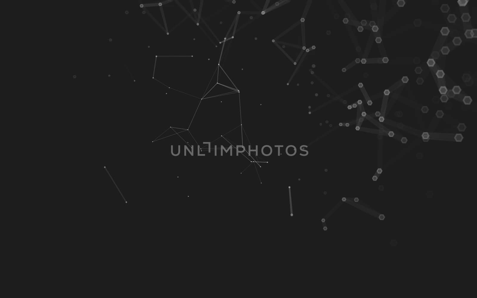 Abstract polygonal space low poly dark background with connecting dots and lines. Connection structure. 3d rendering