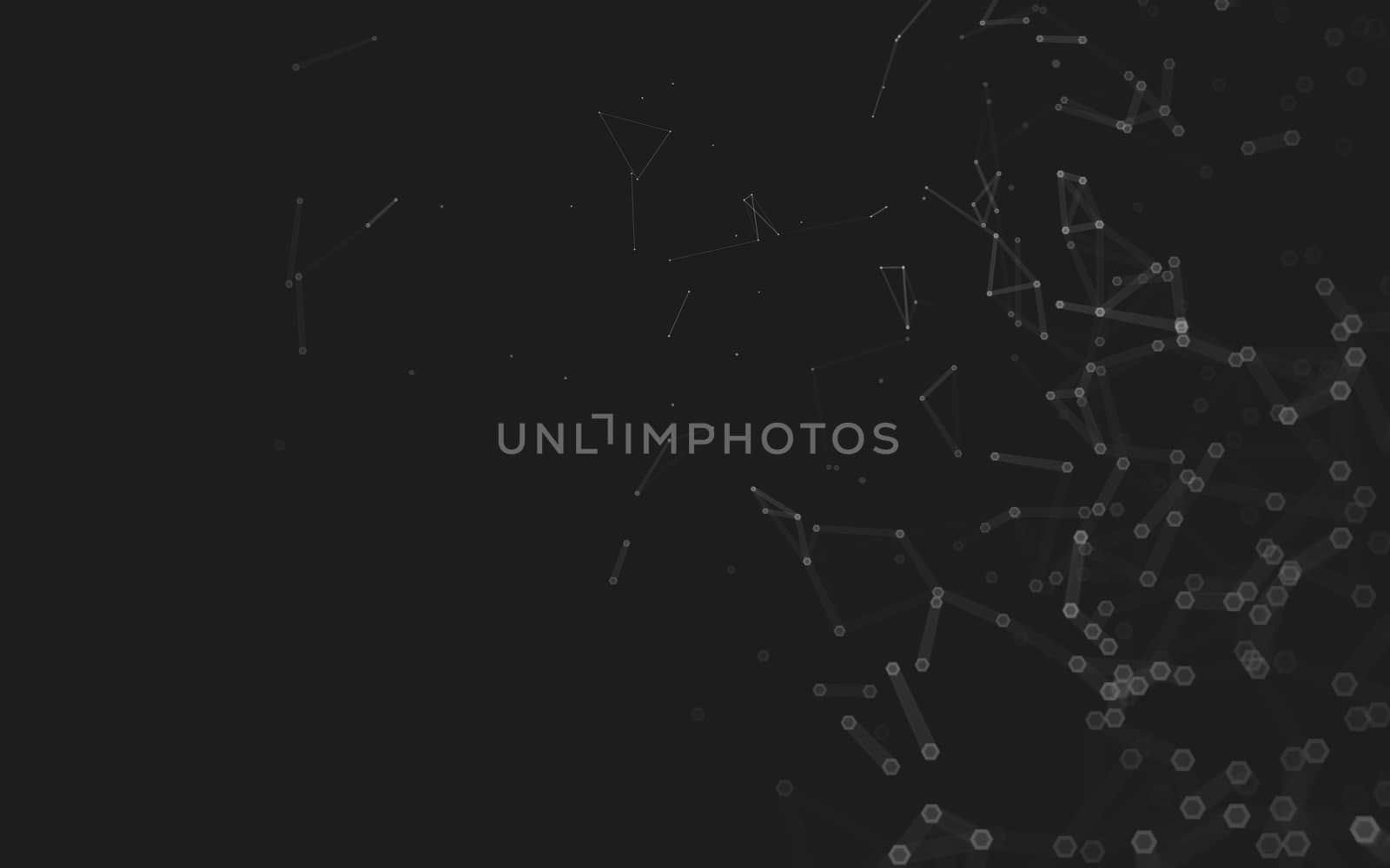 Abstract polygonal space low poly dark background with connecting dots and lines. Connection structure. 3d rendering