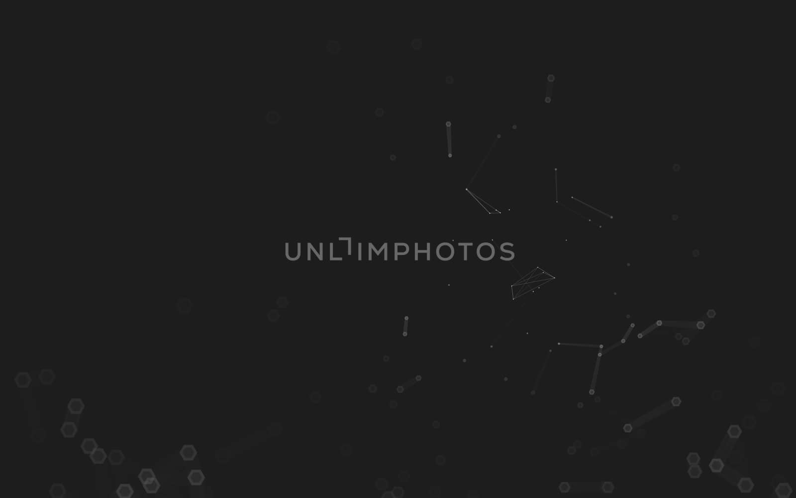 Abstract polygonal space low poly dark background with connecting dots and lines. Connection structure. 3d rendering