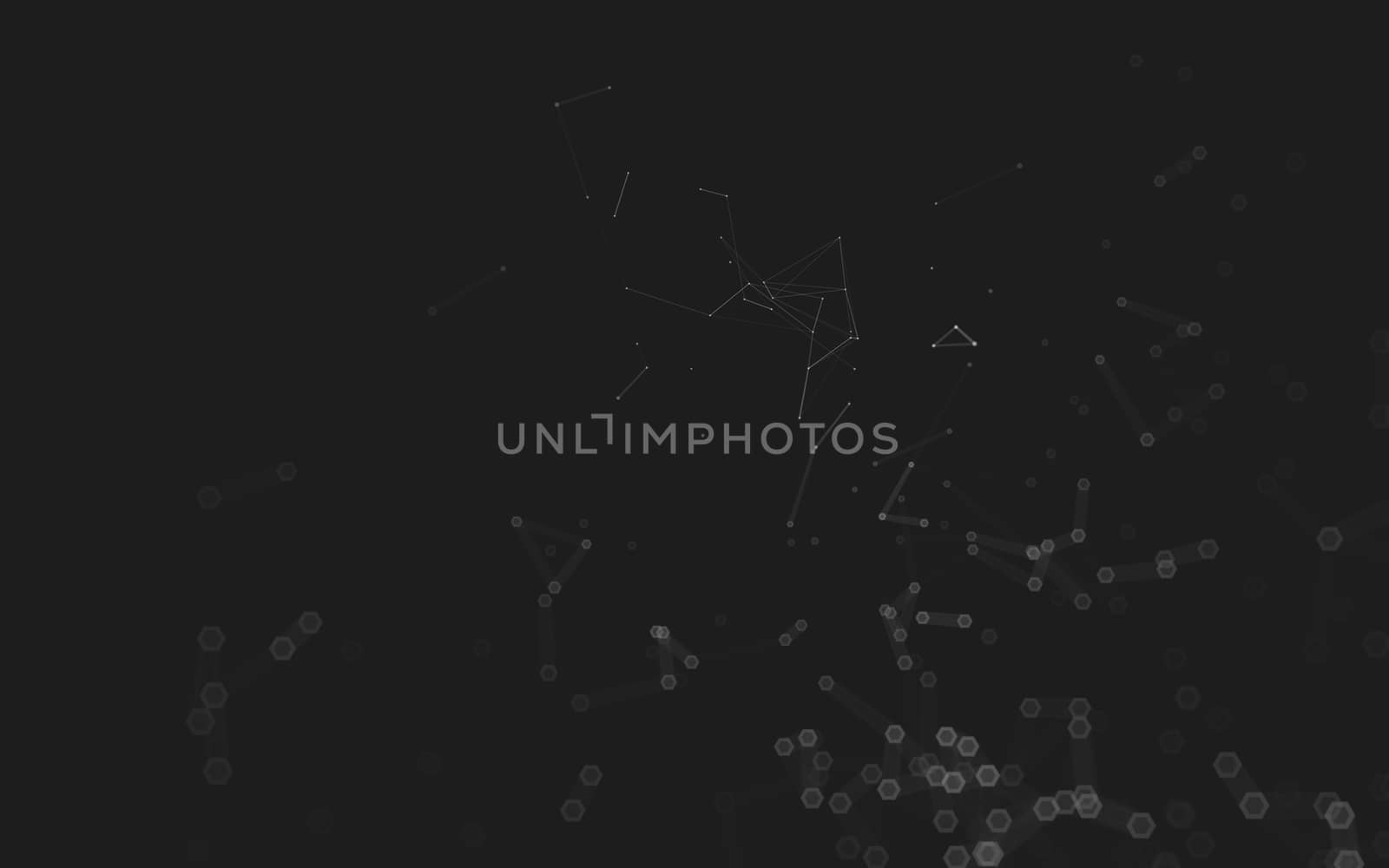 Abstract polygonal space low poly dark background, 3d rendering by teerawit