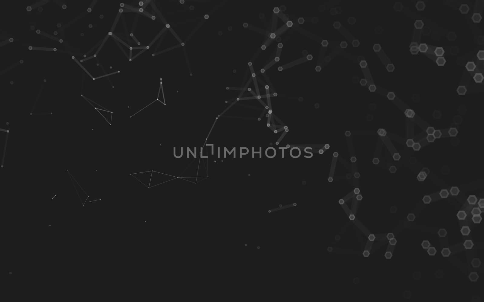 Abstract polygonal space low poly dark background with connecting dots and lines. Connection structure. 3d rendering