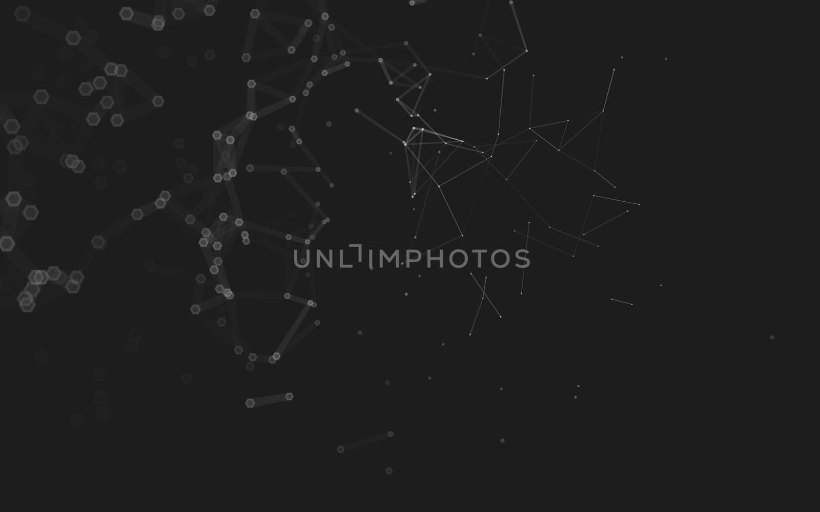 Abstract polygonal space low poly dark background with connecting dots and lines. Connection structure. 3d rendering