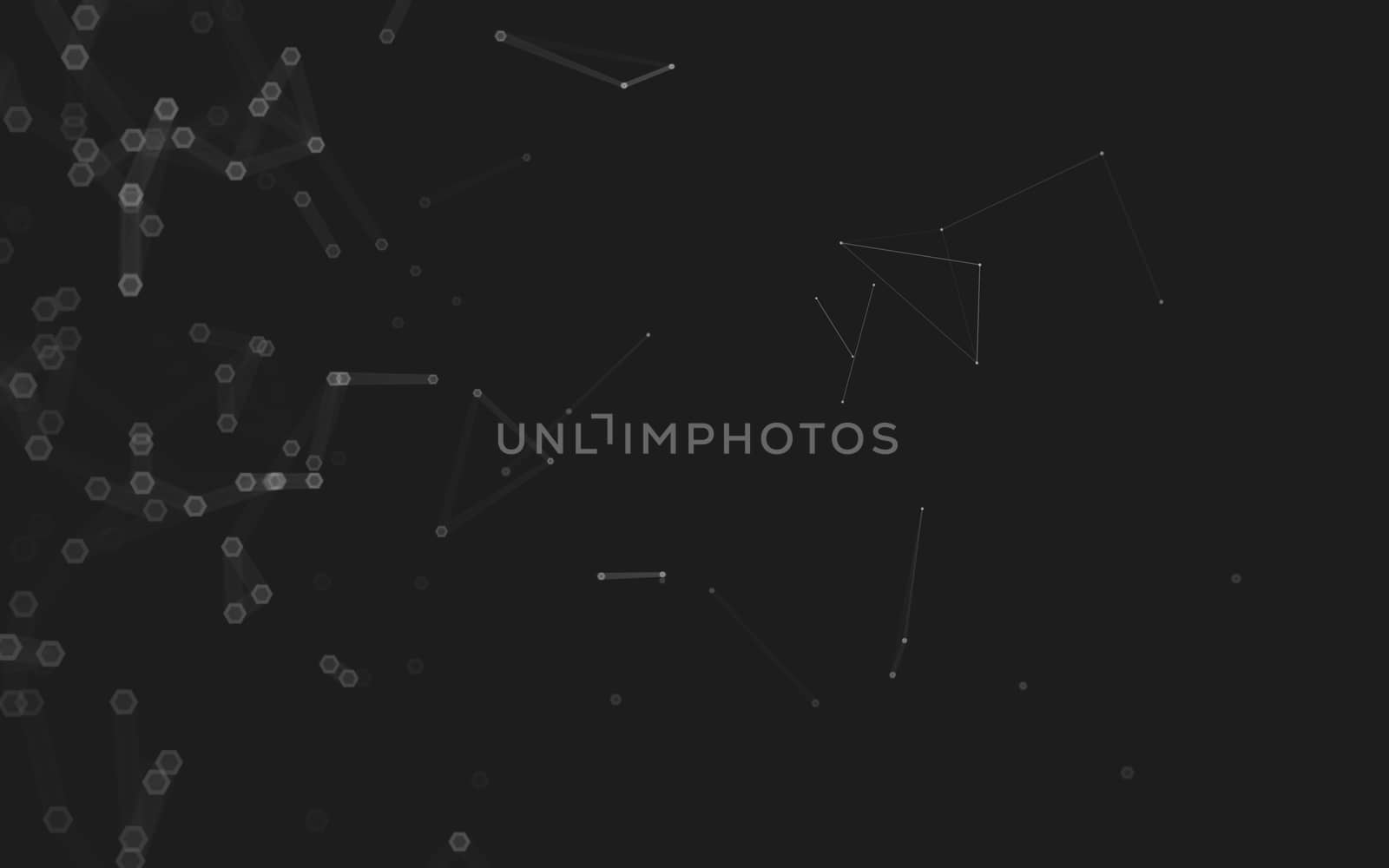 Abstract polygonal space low poly dark background with connecting dots and lines. Connection structure. 3d rendering