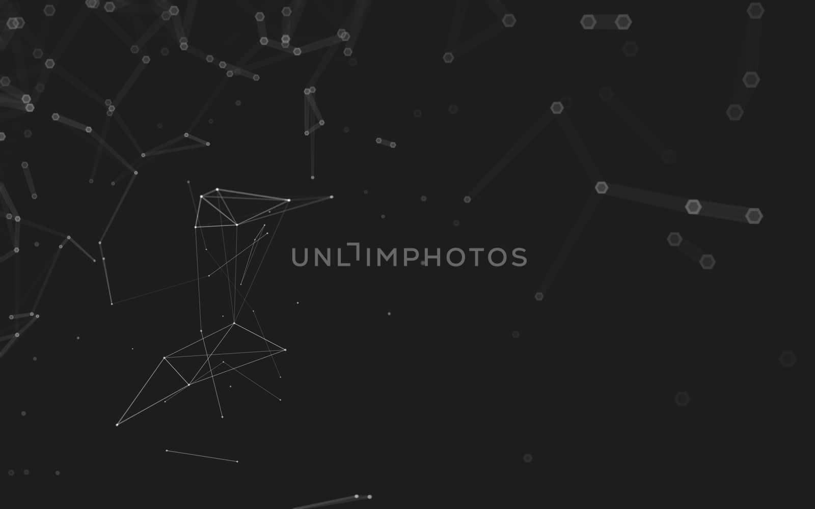 Abstract polygonal space low poly dark background with connecting dots and lines. Connection structure. 3d rendering