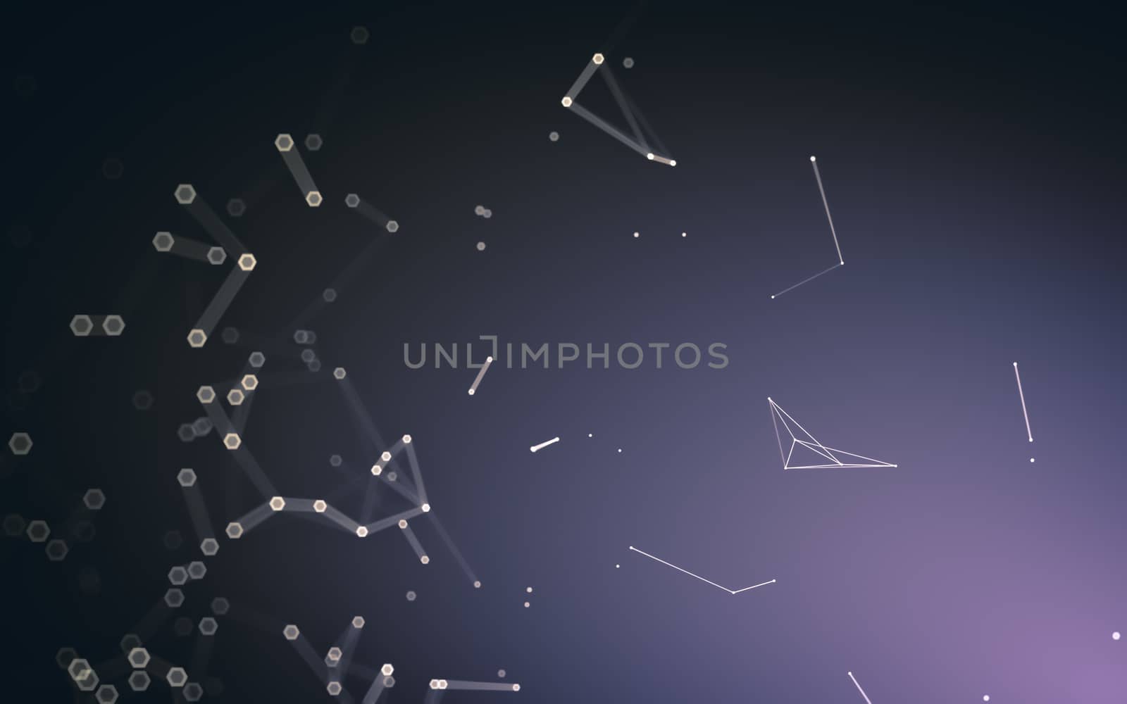 Abstract polygonal space low poly dark background with connecting dots and lines. Connection structure. 3d rendering