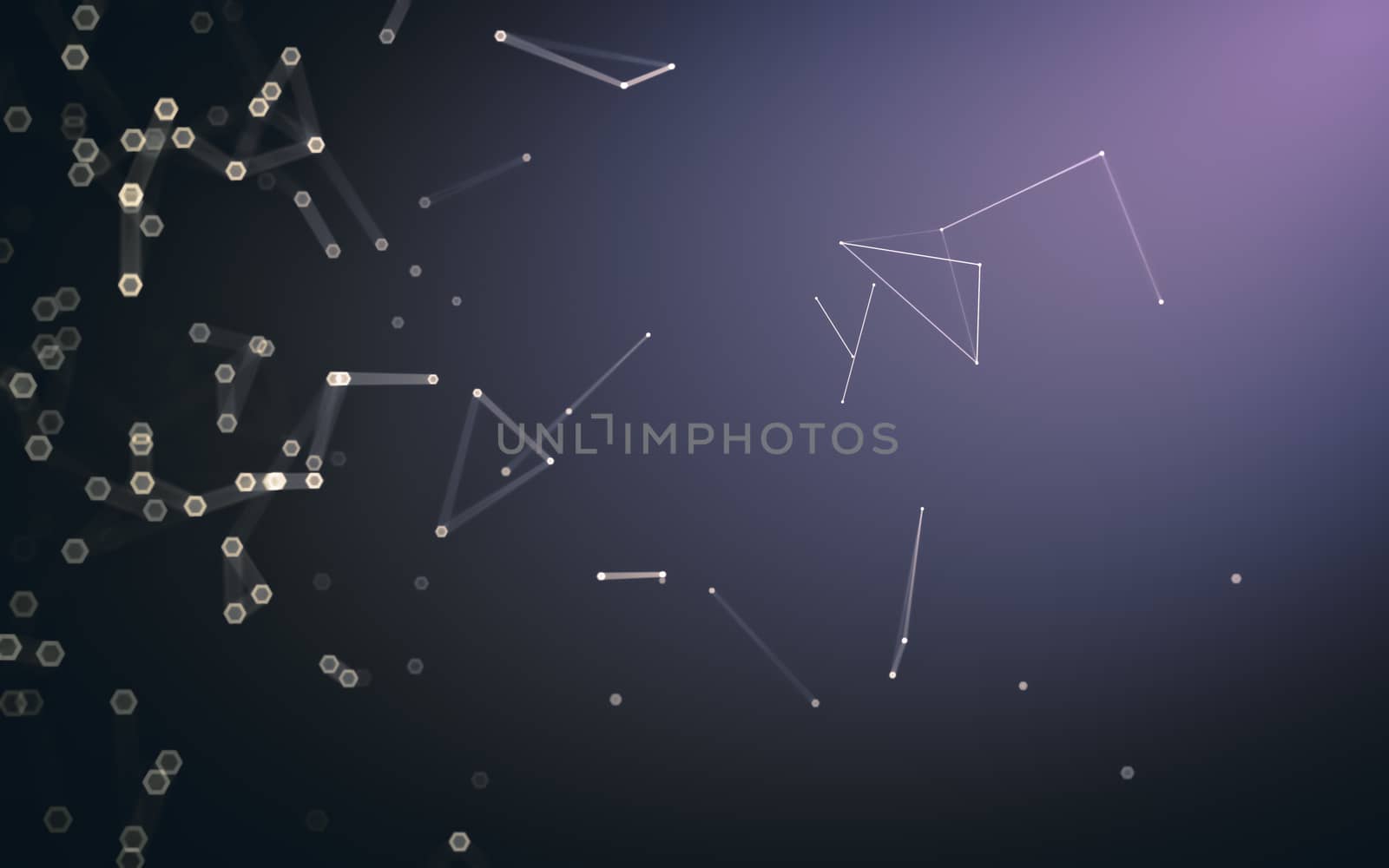 Abstract polygonal space low poly dark background, 3d rendering by teerawit