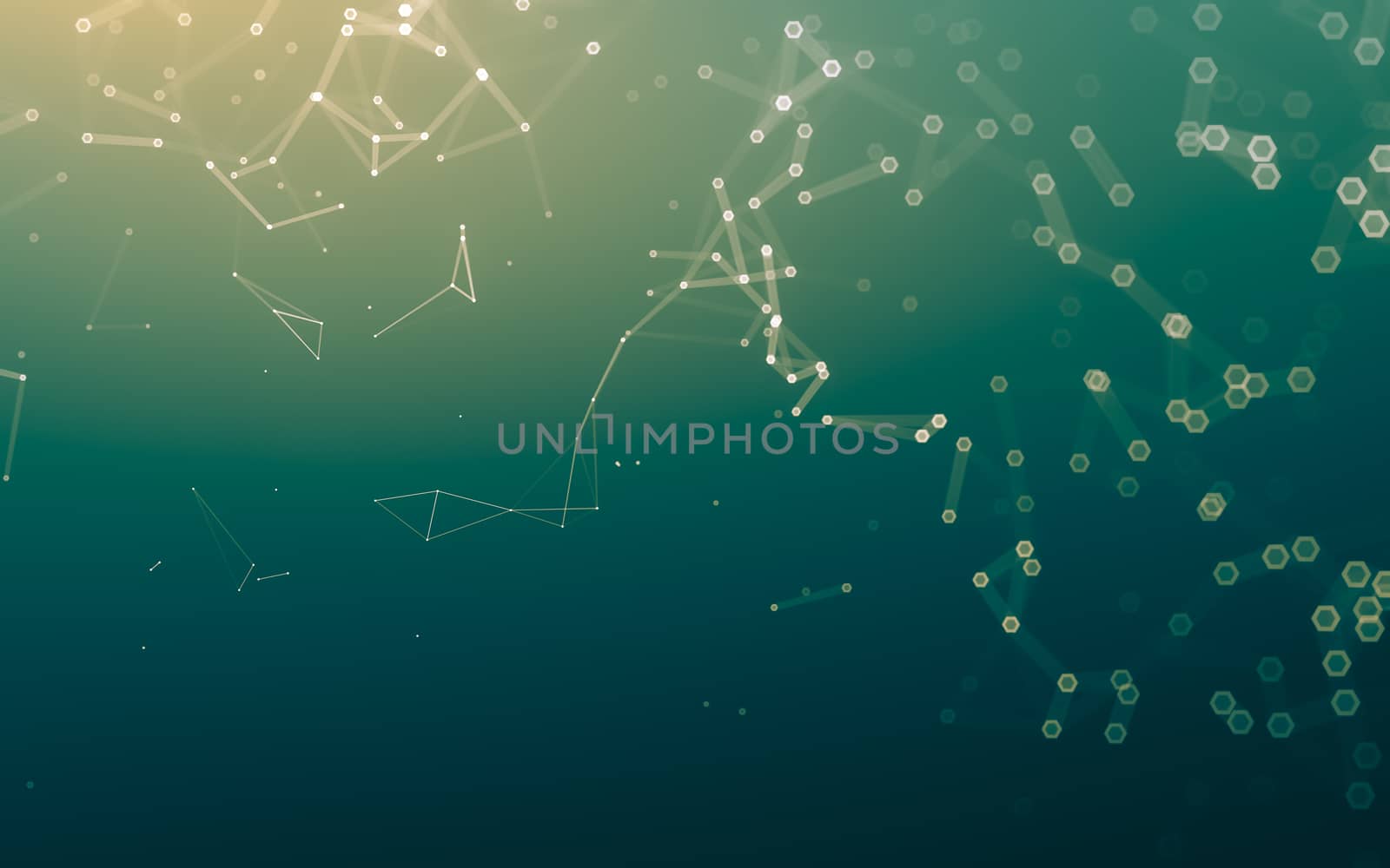 Abstract polygonal space low poly dark background with connecting dots and lines. Connection structure. 3d rendering