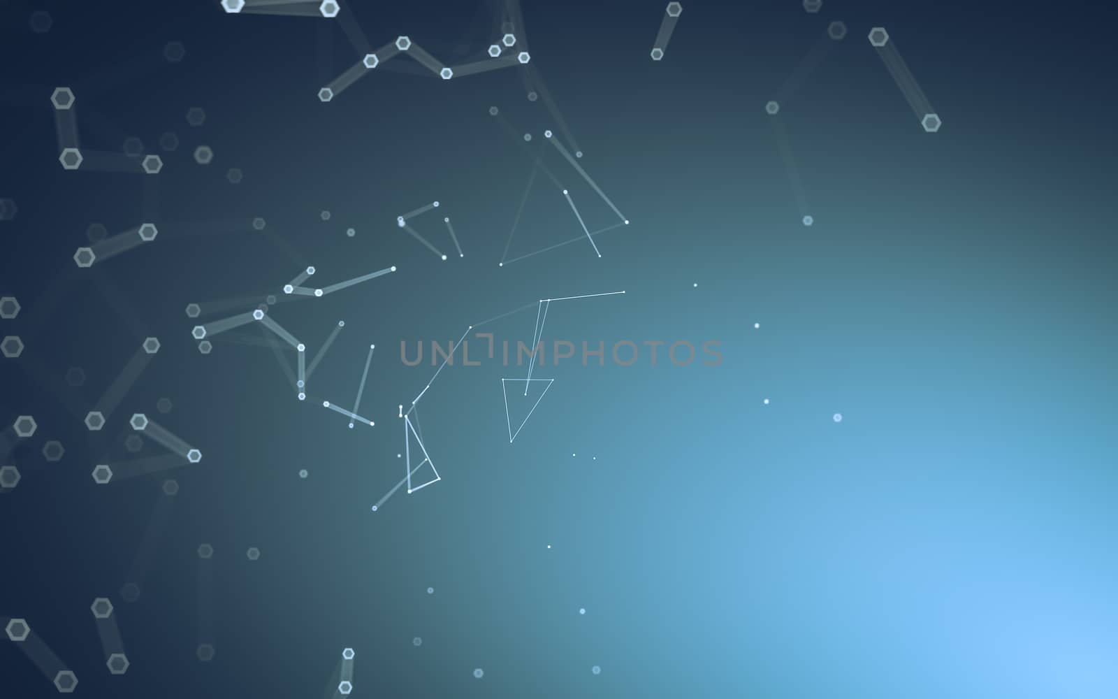 Abstract polygonal space low poly dark background, 3d rendering by teerawit