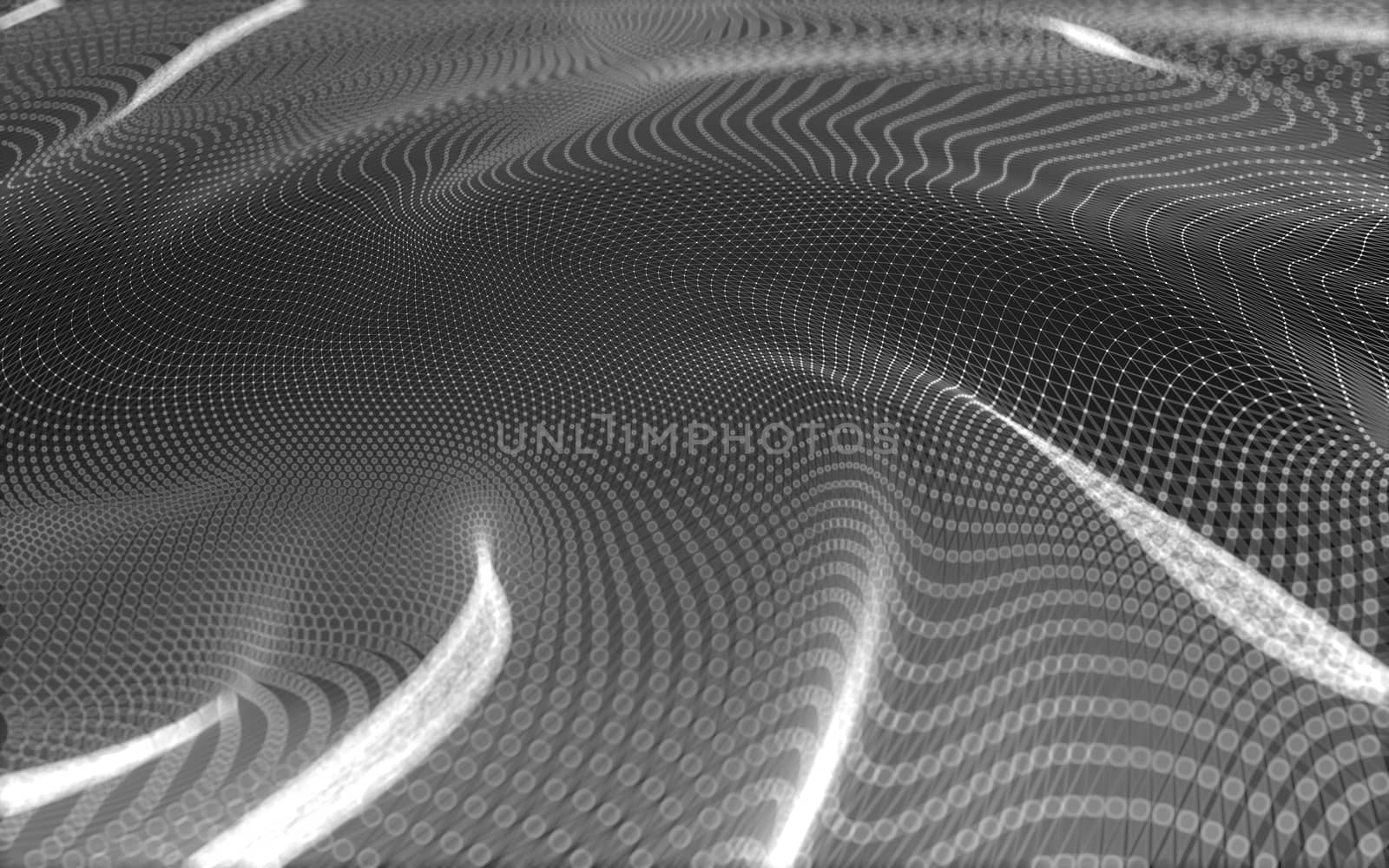 Abstract polygonal space low poly dark background with connecting dots and lines. Connection structure. 3d rendering