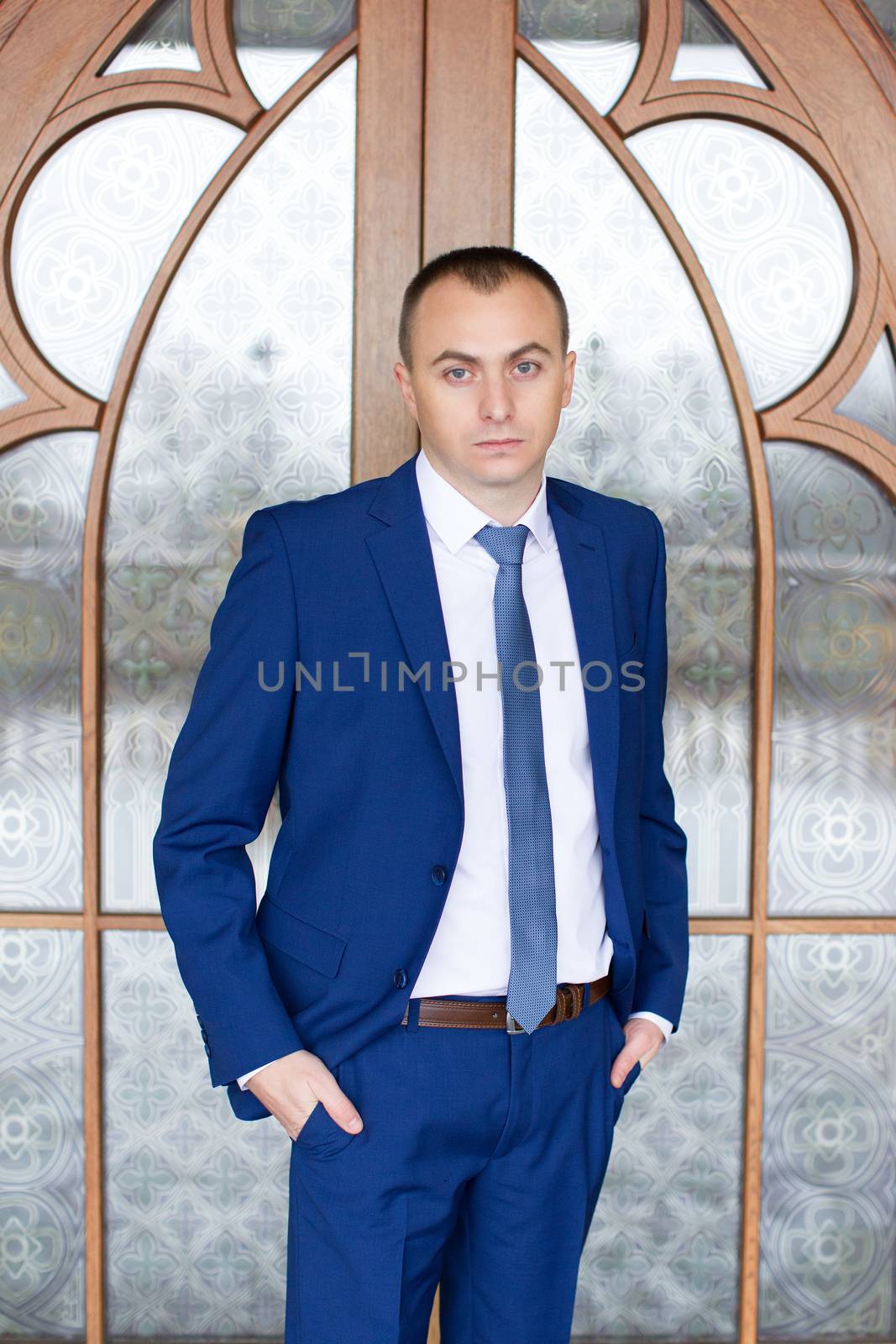 Portrait of a bridegroom close-up