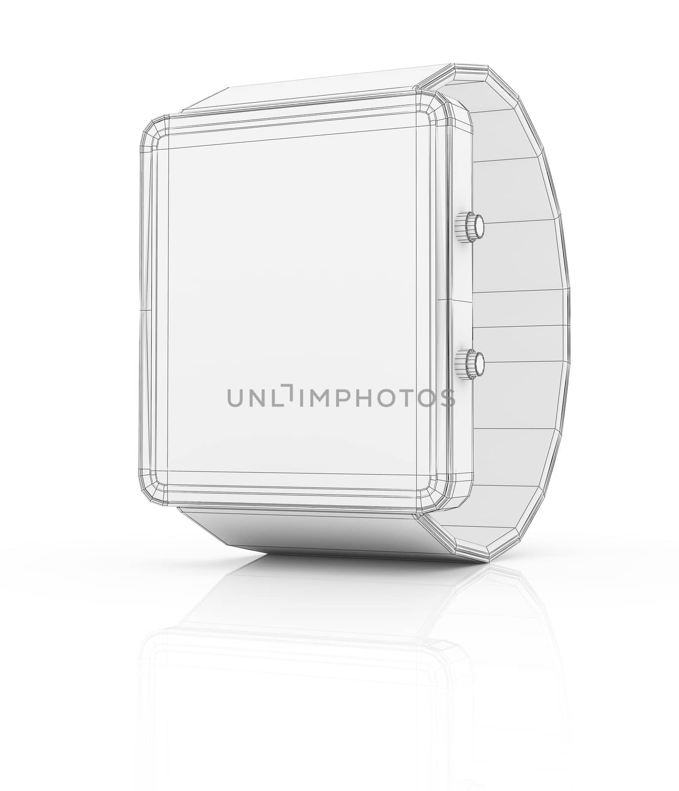 Smart watch prototype isolated on white background. 3D illustration