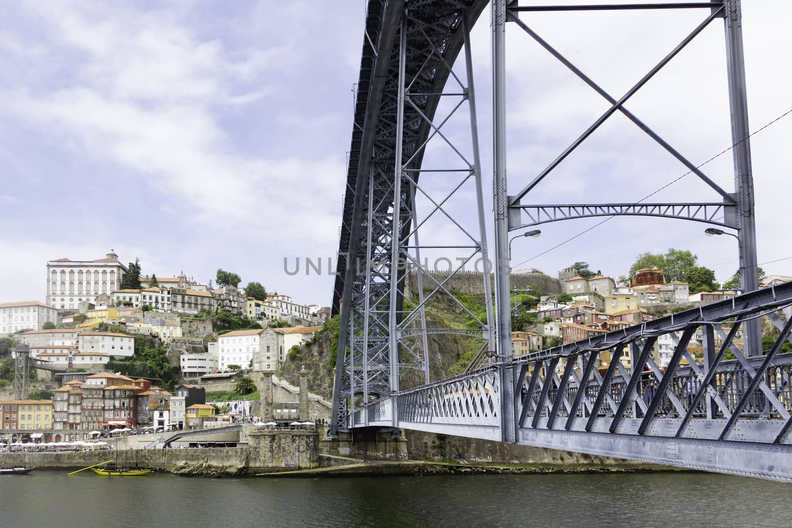 Ancient city Porto,metallic Dom Luis bridge by 1shostak
