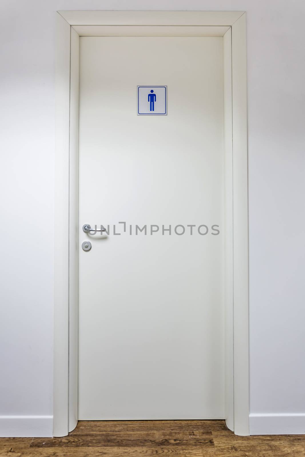 Clean and clear men restrooms entrance