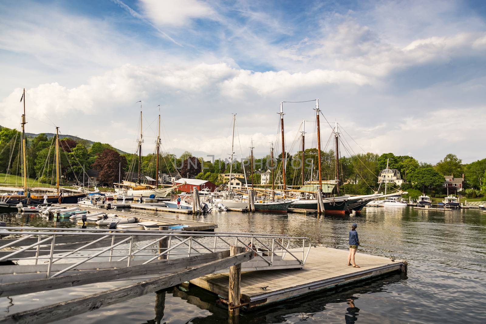 Boats at dock in Camden, ME by edella