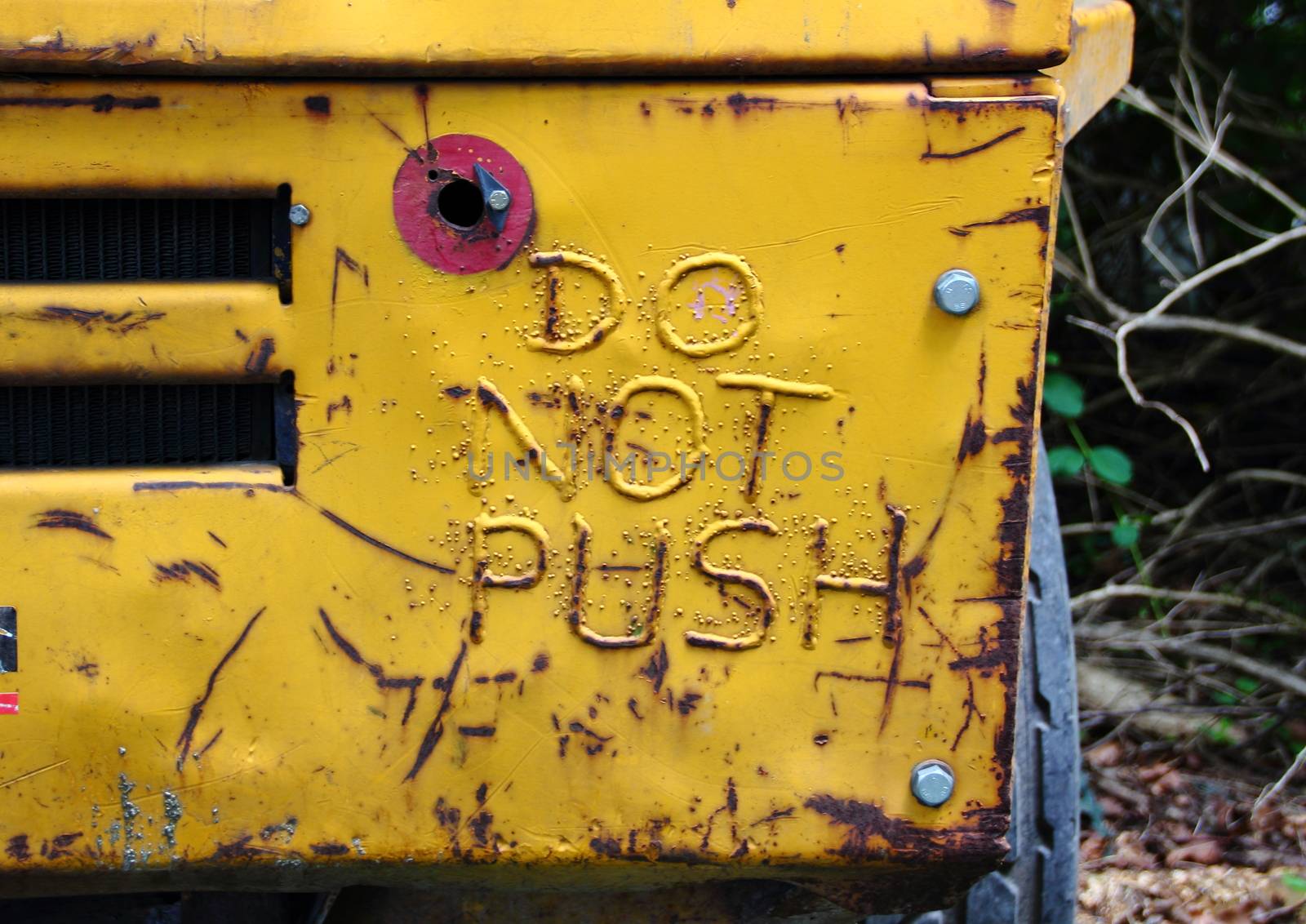 Do not push welded sign on rear of truck