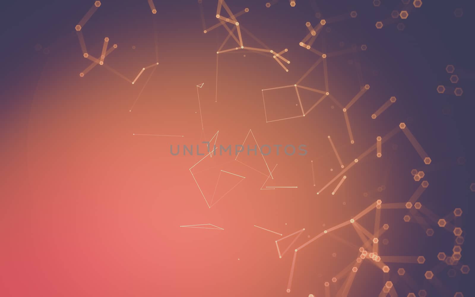 Abstract polygonal space low poly dark background with connecting dots and lines. Connection structure. 3d rendering