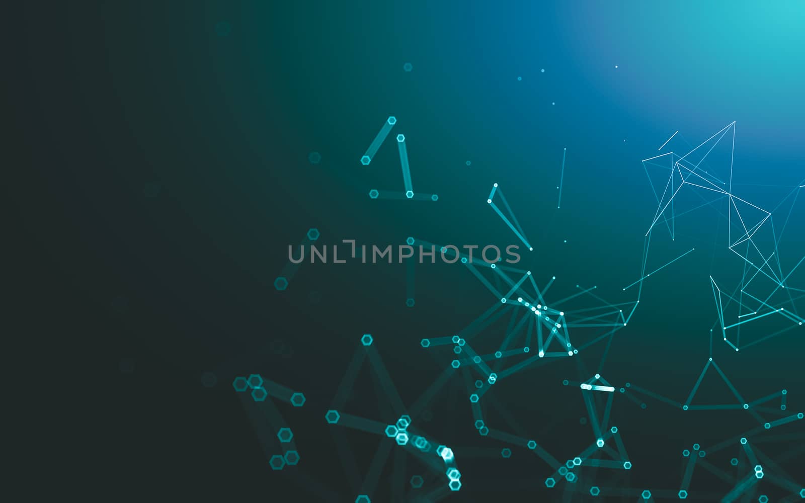 Abstract polygonal space low poly dark background with connecting dots and lines. Connection structure. 3d rendering