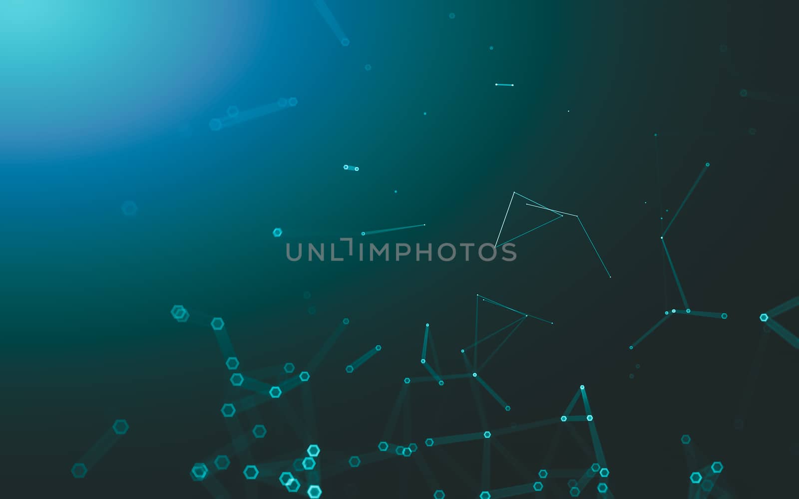 Abstract polygonal space low poly dark background with connecting dots and lines. Connection structure. 3d rendering