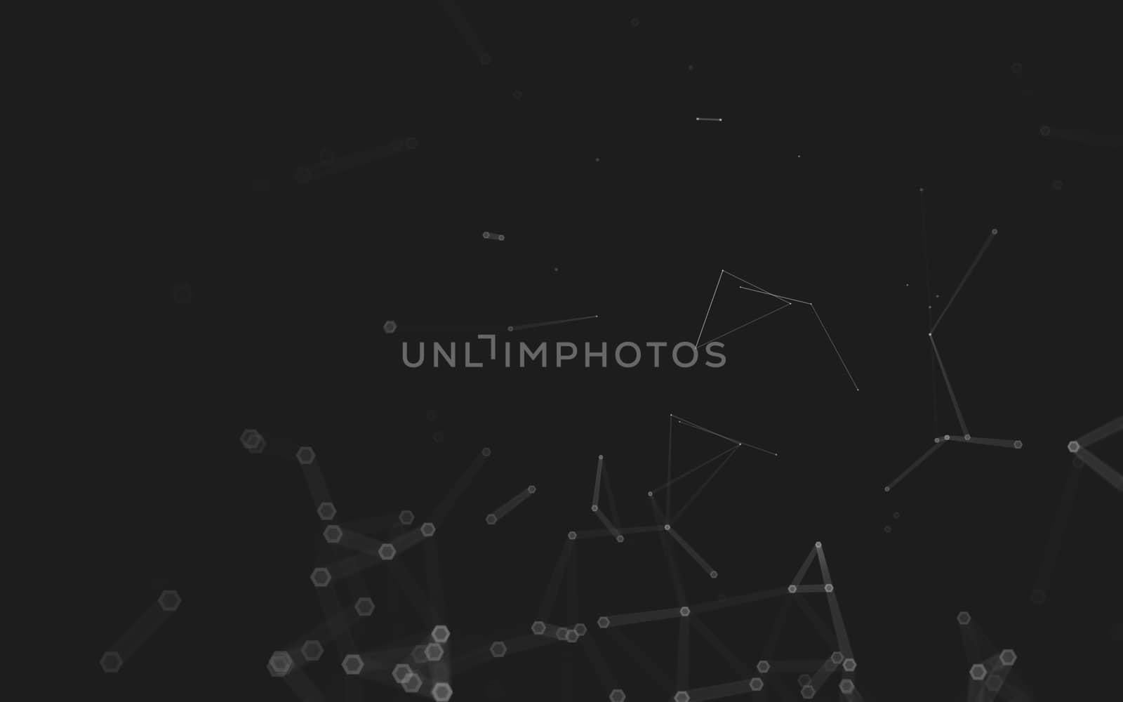 Abstract polygonal space low poly dark background with connecting dots and lines. Connection structure. 3d rendering