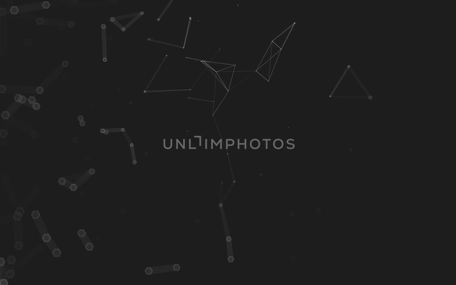 Abstract polygonal space low poly dark background, 3d rendering by teerawit