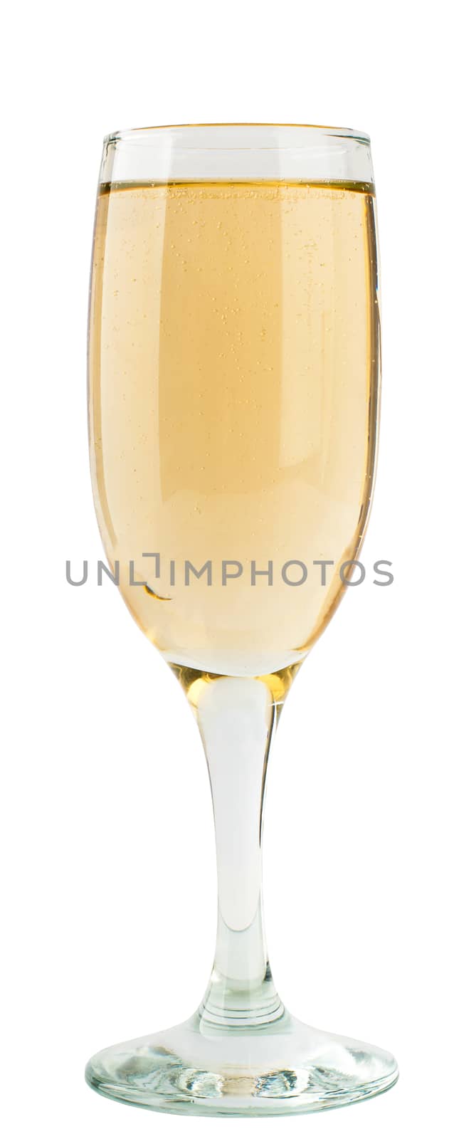 Glass of champagne, isolated on white background