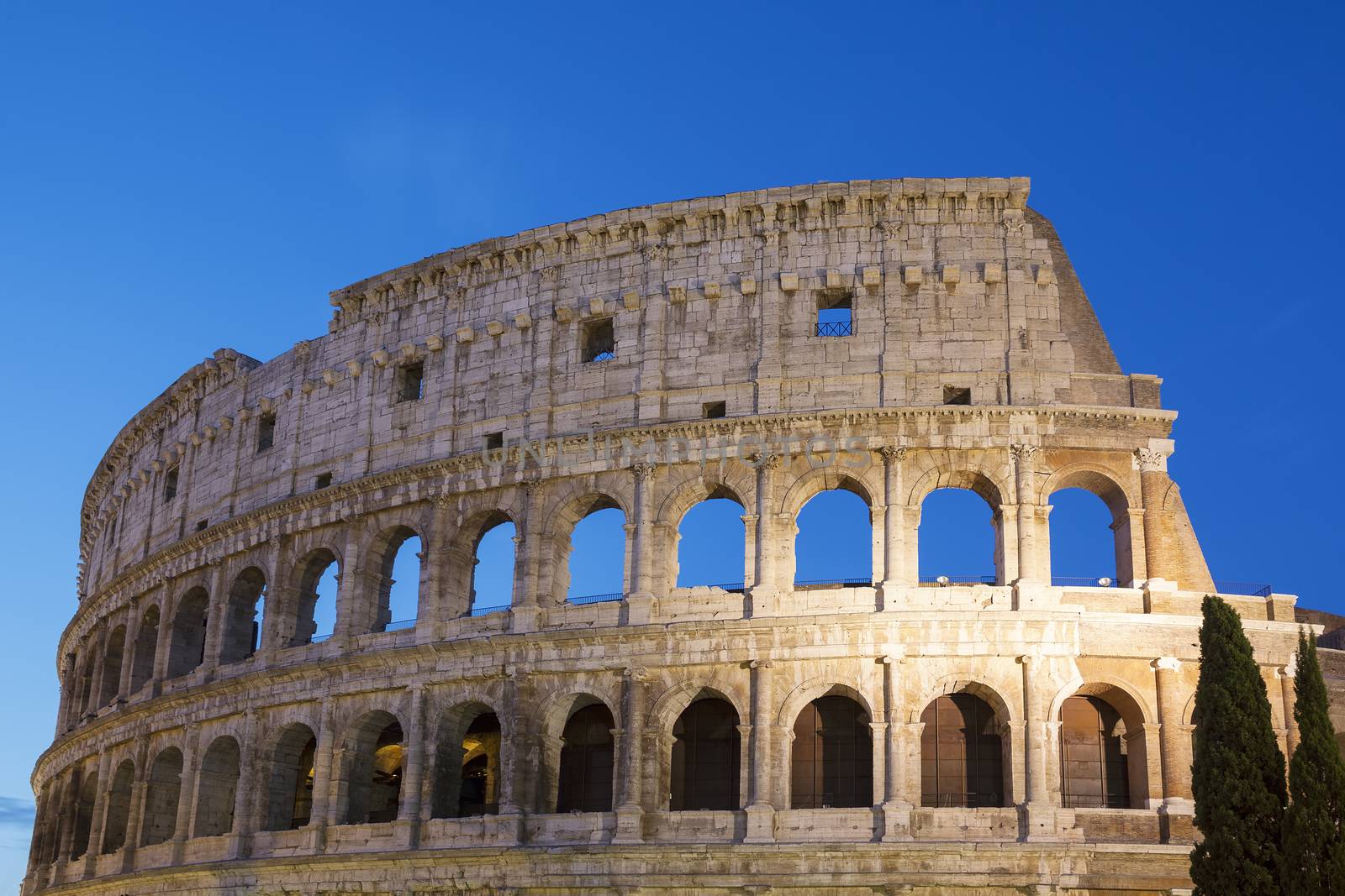 Colosseum by night in Rome, Italy