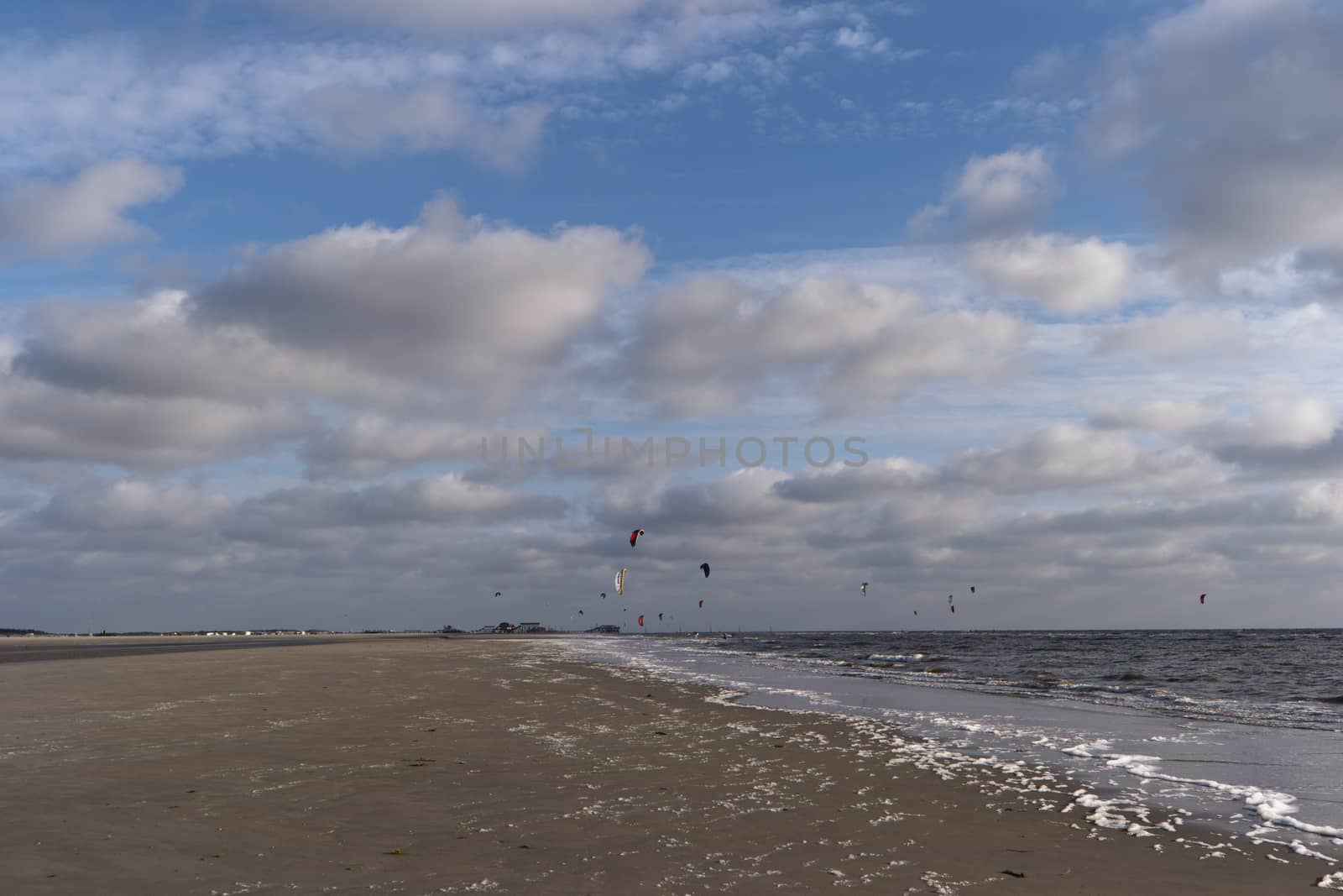 Kitesurfer in St- Peter-Ording in Germany by 3quarks