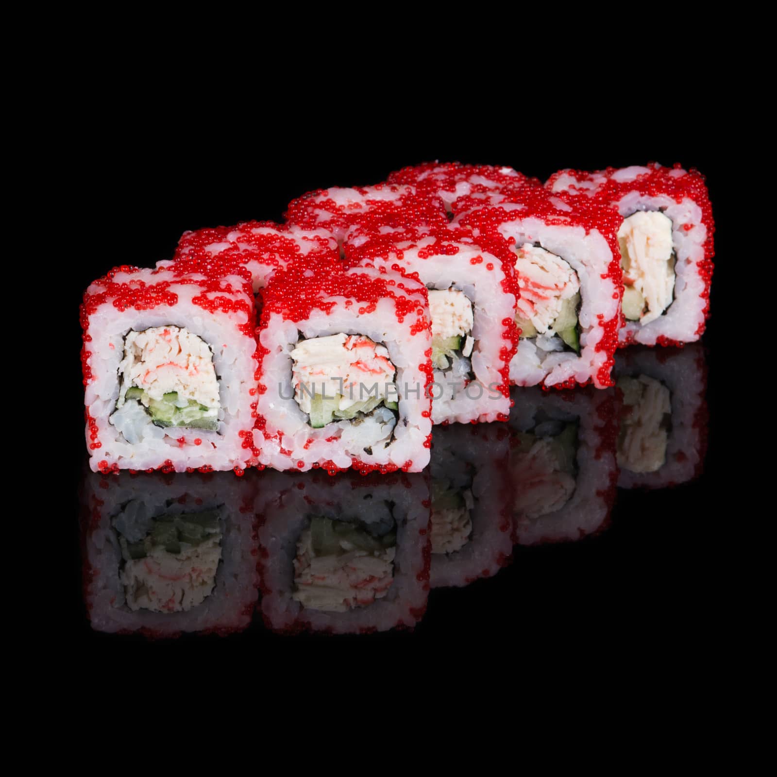 Sushi rolls with crab sticks and cucumber by kzen