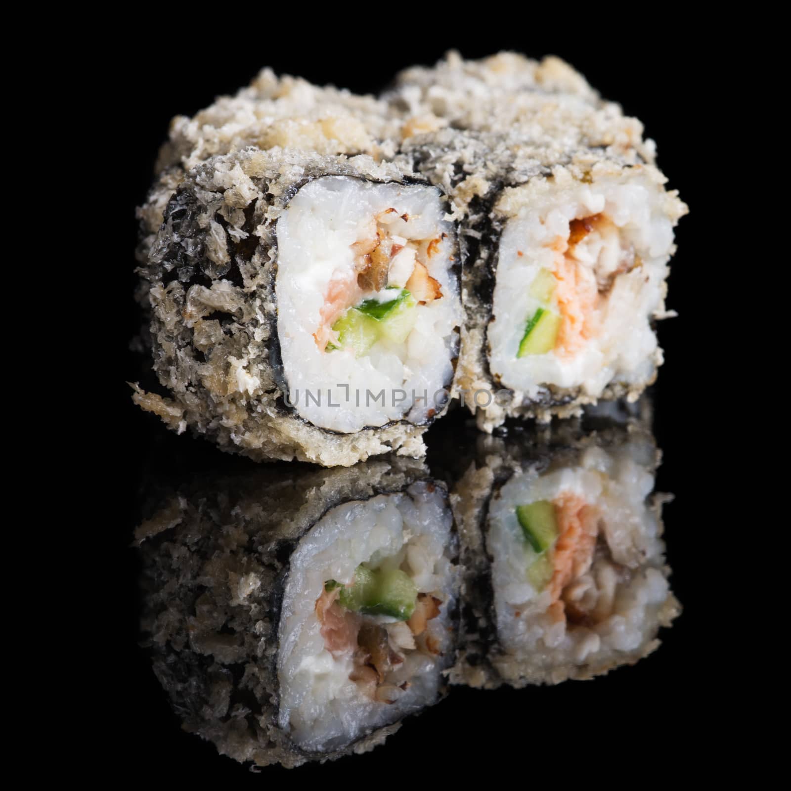 Grilled sushi rolls with salmon and eel by kzen