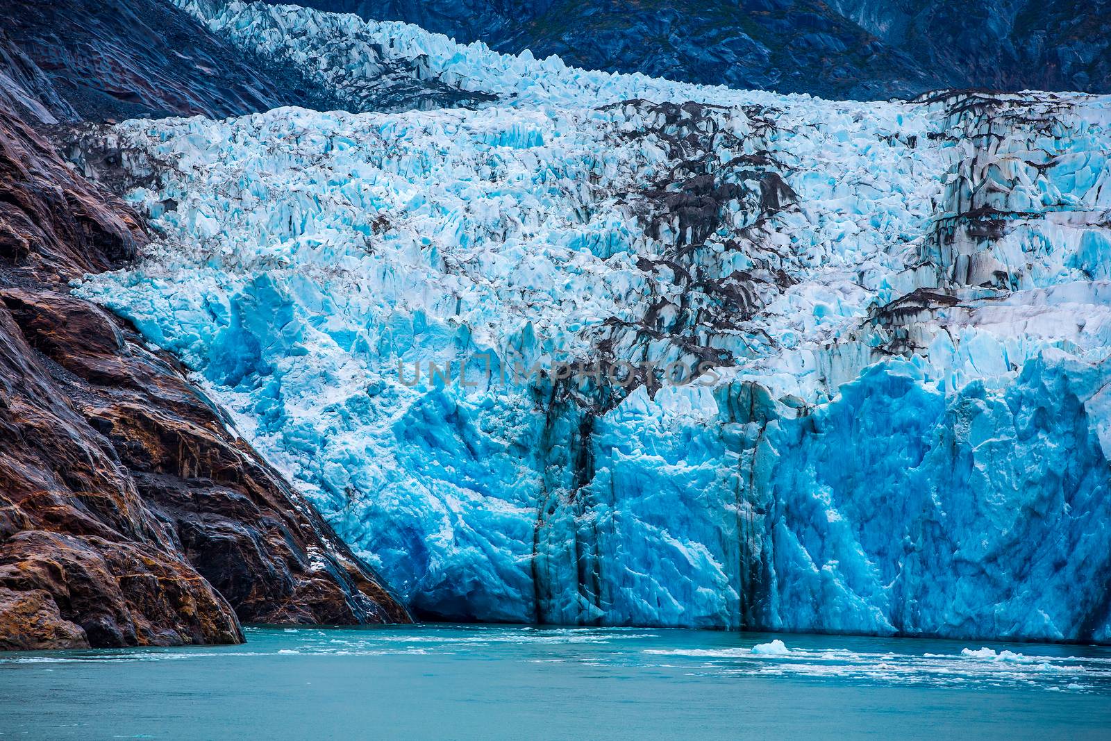 Detail of South Dawes Glacier near Juneau in Alaska
