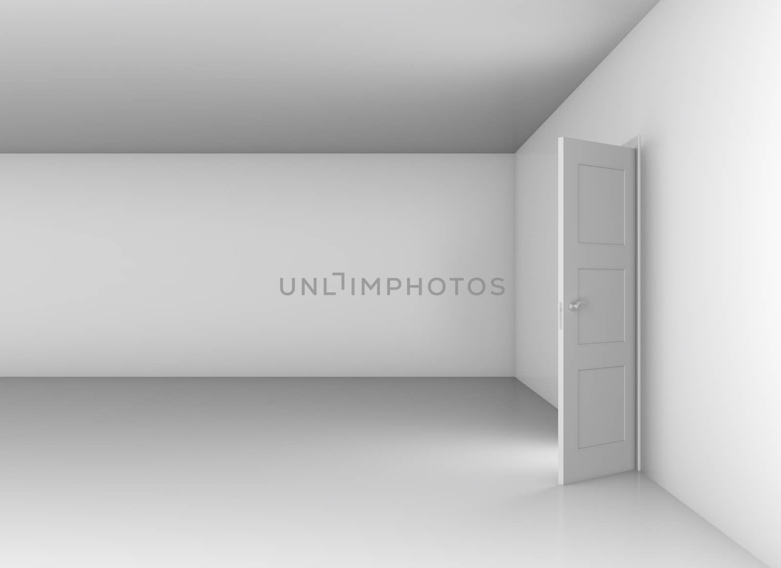 Opened door with bright light by cherezoff