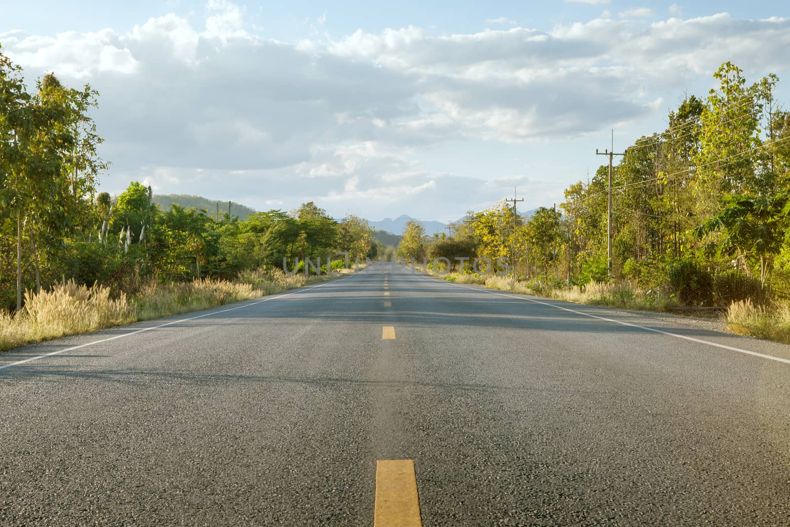 panoramic view of hot summer road