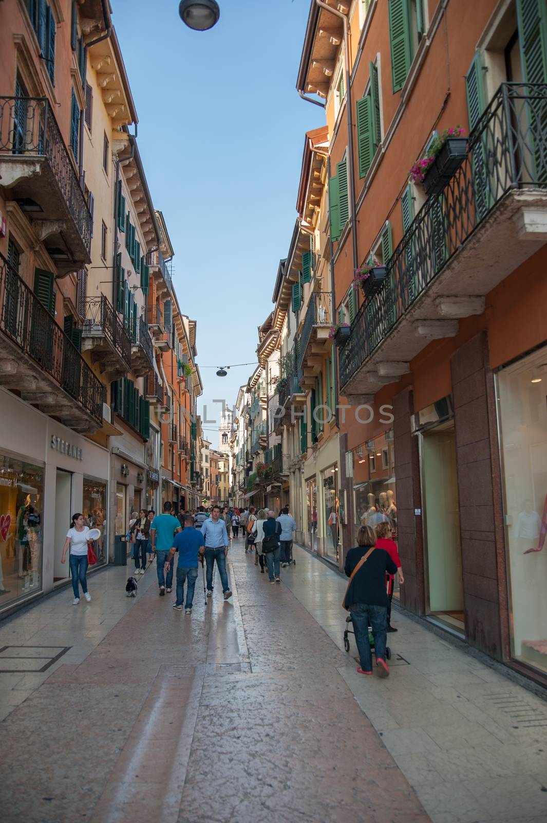 A street in the centre of Verona. Italy