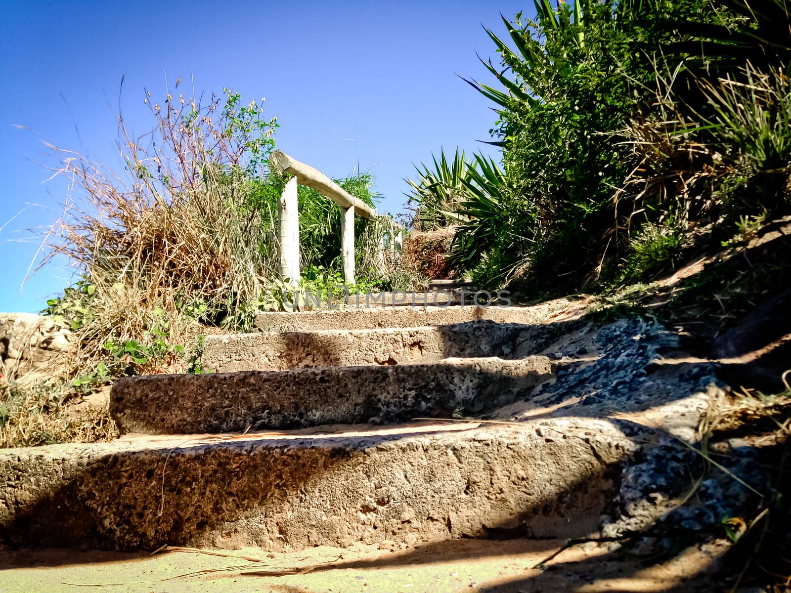 rock stairs in natural park in Vila Velha Brazil