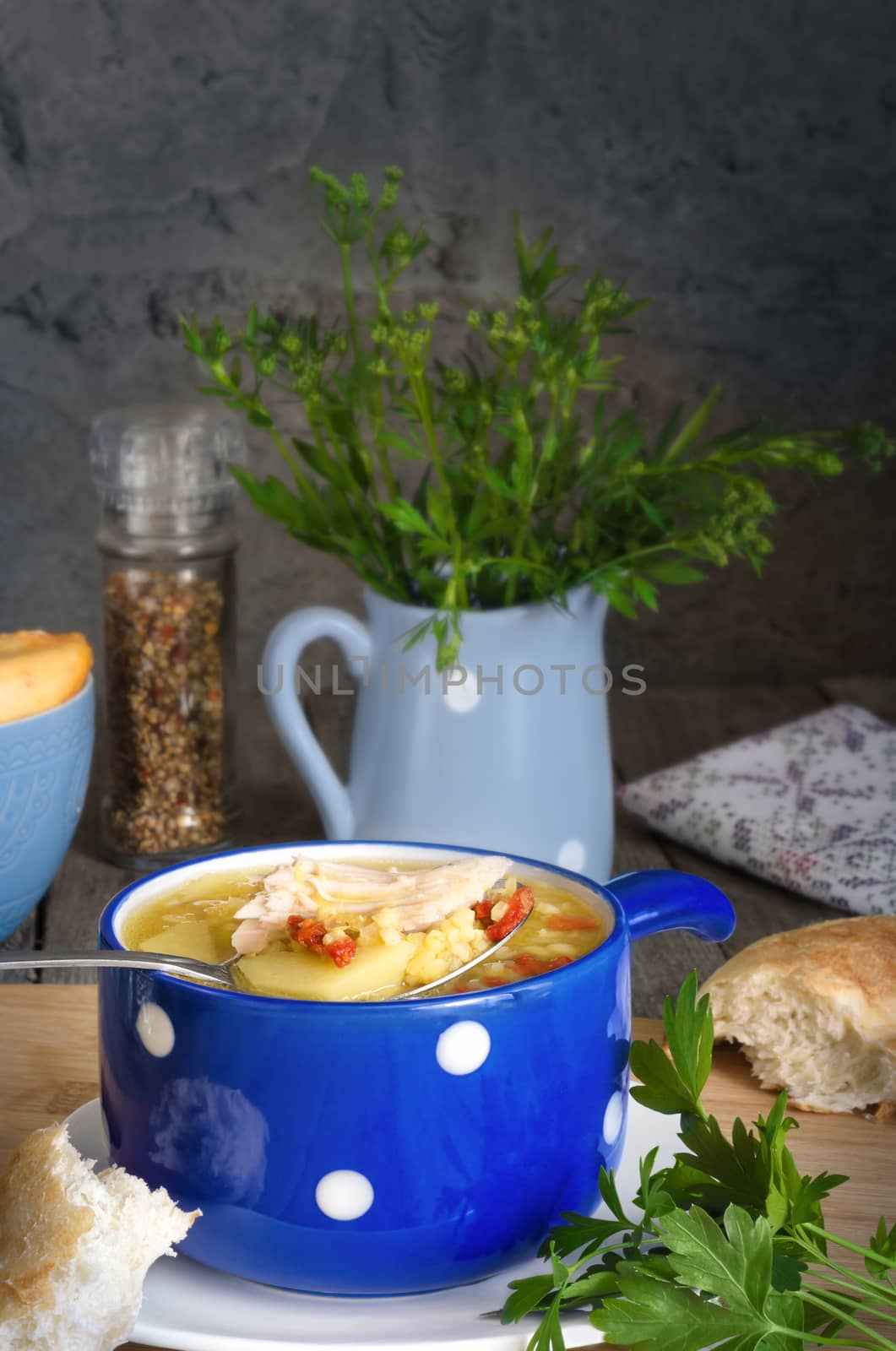 Soup with lentils and chicken by Gaina