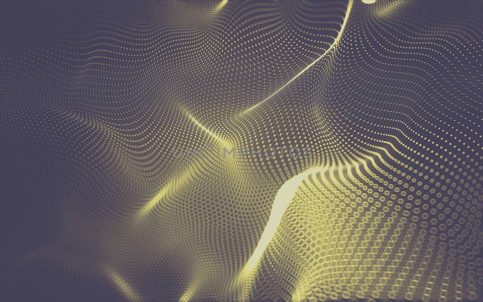 Abstract polygonal space low poly dark background with connecting dots and lines. Connection structure. 3d rendering