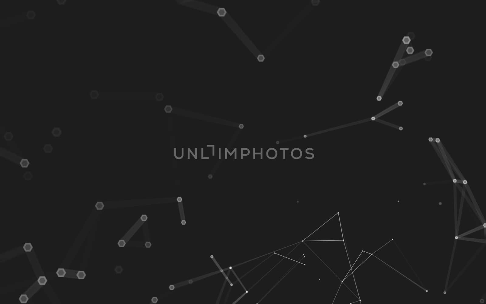 Abstract polygonal space low poly dark background with connecting dots and lines. Connection structure. 3d rendering