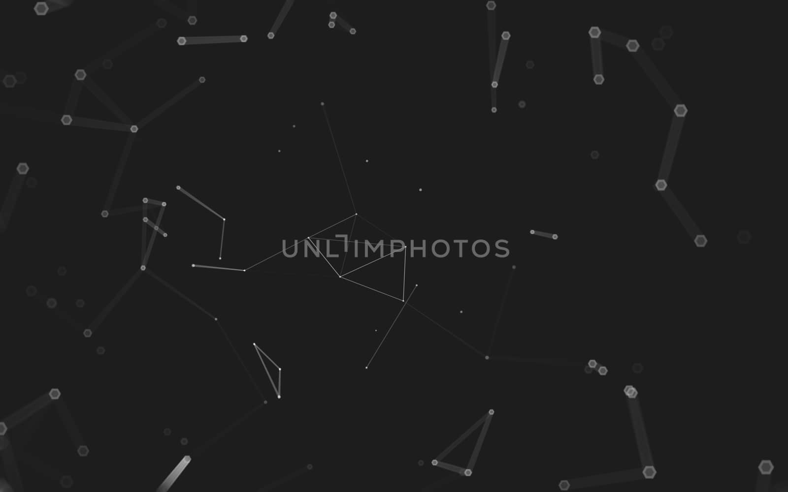 Abstract polygonal space low poly dark background with connecting dots and lines. Connection structure. 3d rendering